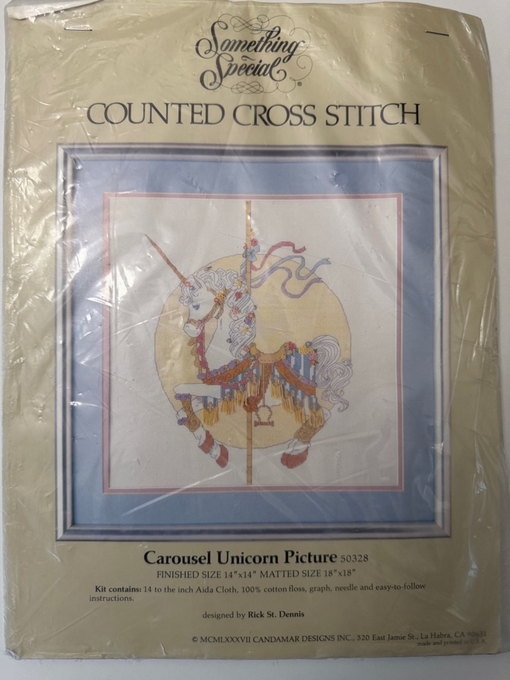 Carousel Unicorn Counted Cross Stitch kit Candamar designs